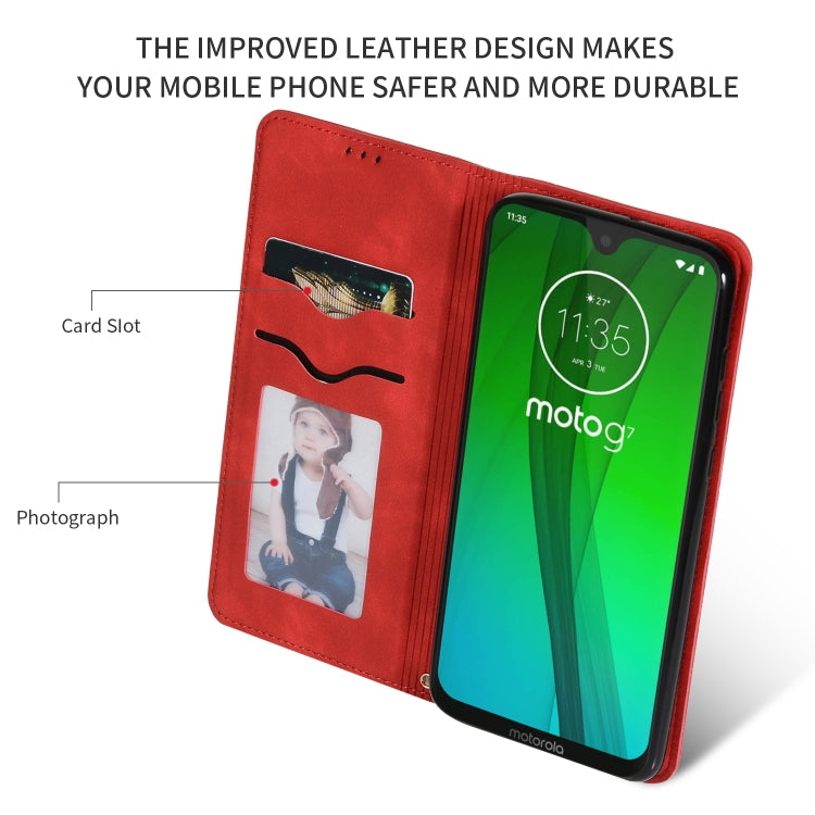 Retro Skin Feel Business Magnetic Horizontal Flip Leather Case for MOTO G7 & MOTO G7 PLUS