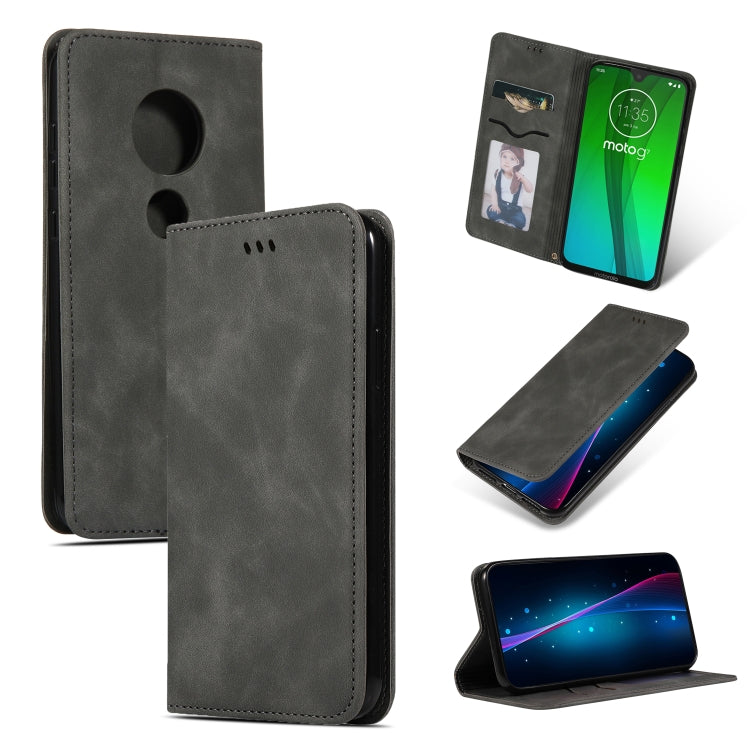 Retro Skin Feel Business Magnetic Horizontal Flip Leather Case for MOTO G7 & MOTO G7 PLUS