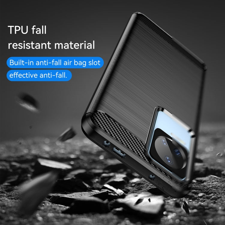 For Xiaomi Redmi K60E Brushed Texture Carbon Fiber TPU Phone Case