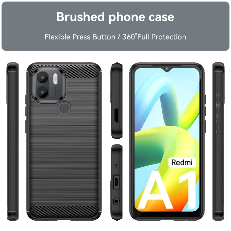For Xiaomi Poco C50 Brushed Texture Carbon Fiber TPU Phone Case