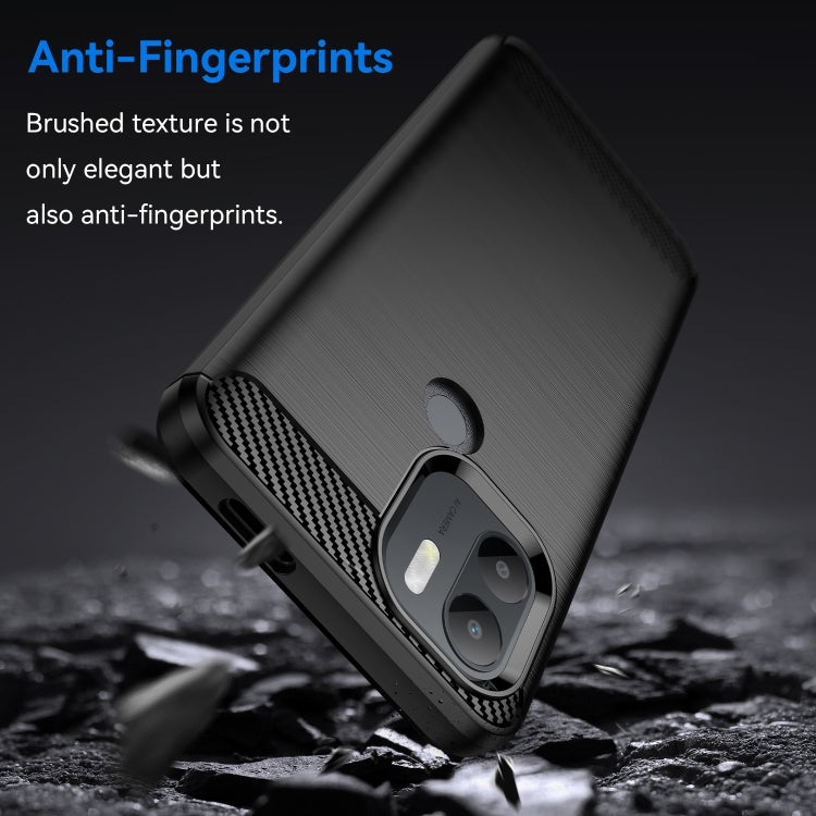 For Xiaomi Poco C50 Brushed Texture Carbon Fiber TPU Phone Case