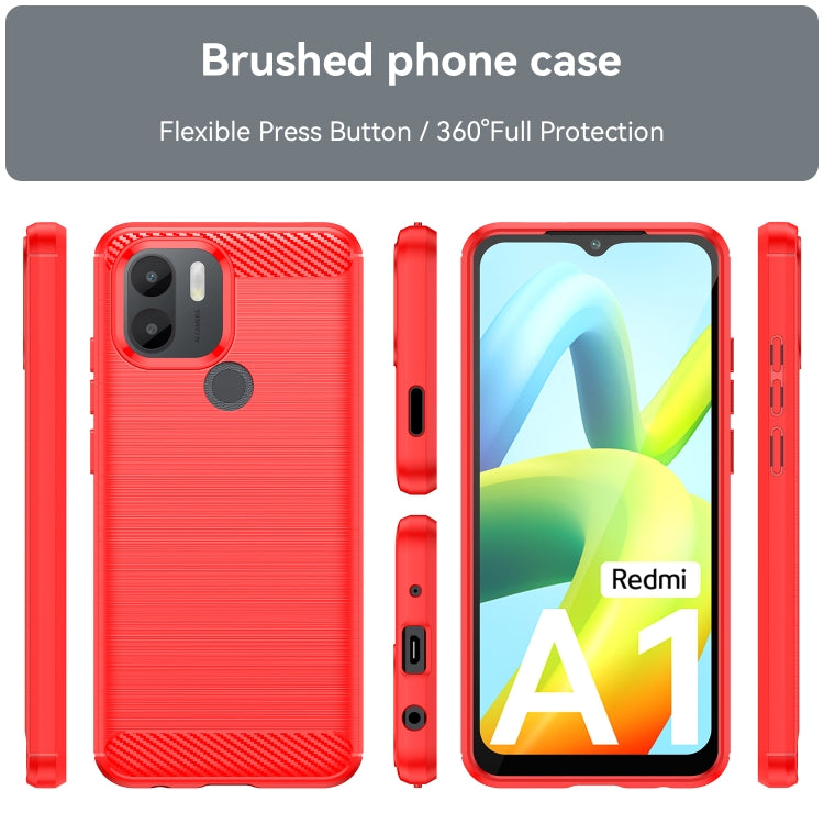 For Xiaomi Poco C50 Brushed Texture Carbon Fiber TPU Phone Case