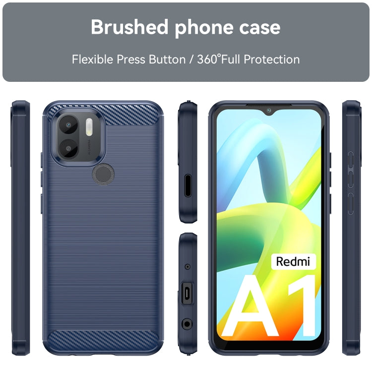 For Xiaomi Poco C50 Brushed Texture Carbon Fiber TPU Phone Case