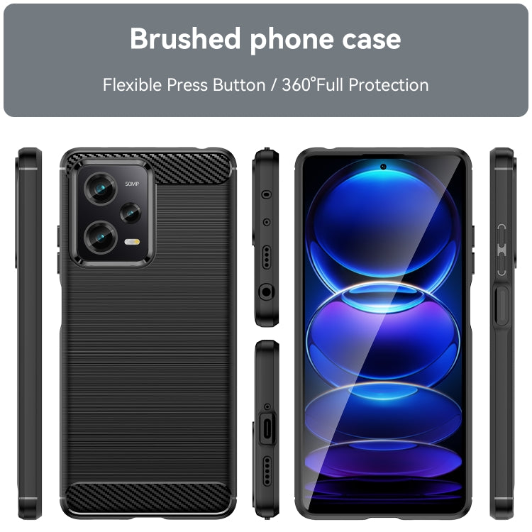 For Xiaomi Redmi Note 12 Pro Speed Brushed Texture Carbon Fiber TPU Phone Case