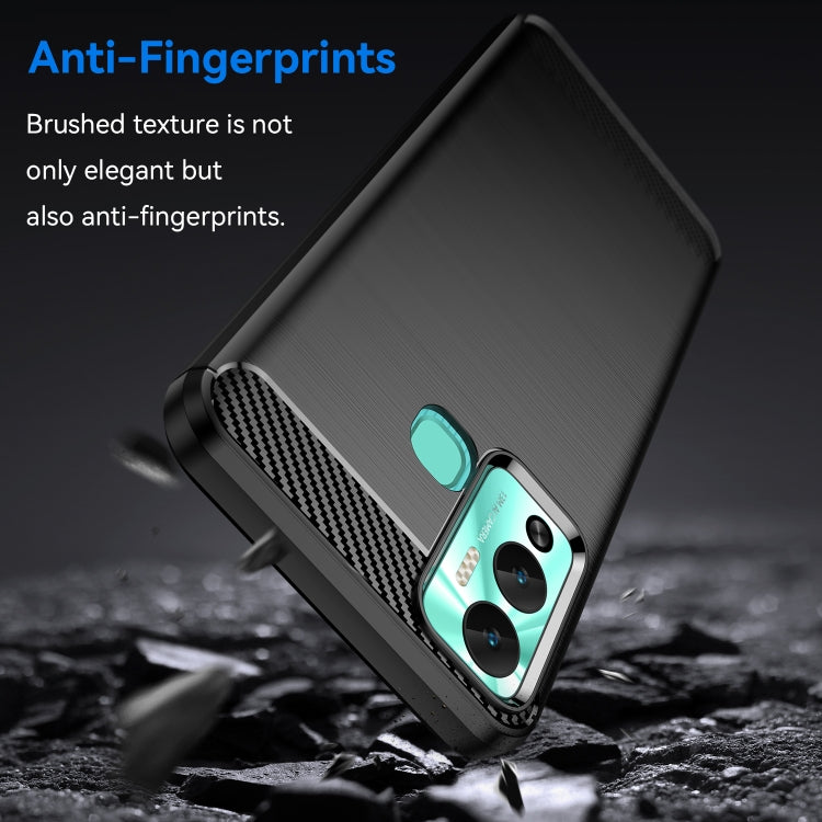 For Infinix Hot 12 Play Brushed Texture Carbon Fiber TPU Phone Case