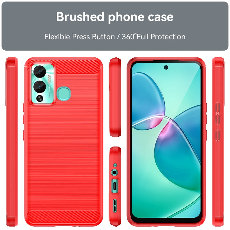 For Infinix Hot 12 Play Brushed Texture Carbon Fiber TPU Phone Case