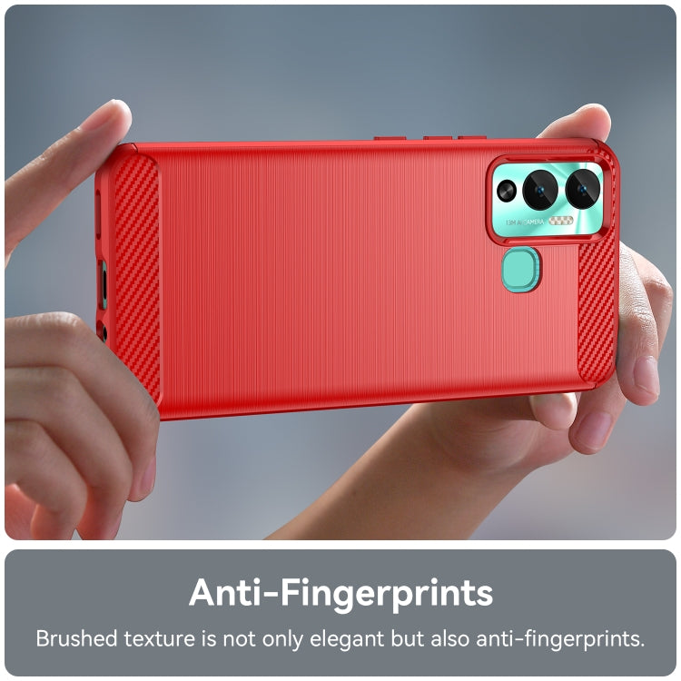 For Infinix Hot 12 Play Brushed Texture Carbon Fiber TPU Phone Case