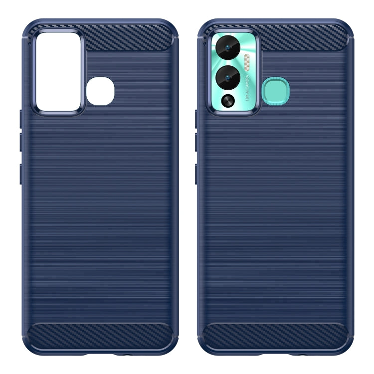For Infinix Hot 12 Play Brushed Texture Carbon Fiber TPU Phone Case