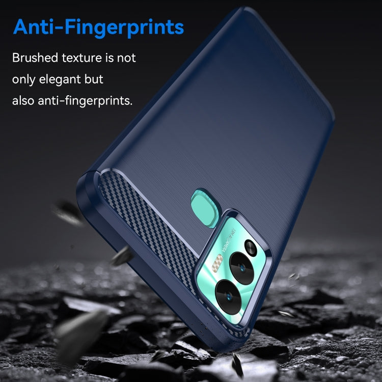 For Infinix Hot 12 Play Brushed Texture Carbon Fiber TPU Phone Case
