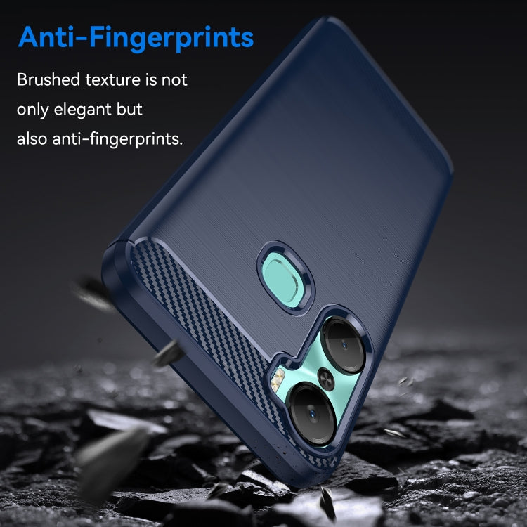 For Infinix Hot 12 Pro Brushed Texture Carbon Fiber TPU Phone Case