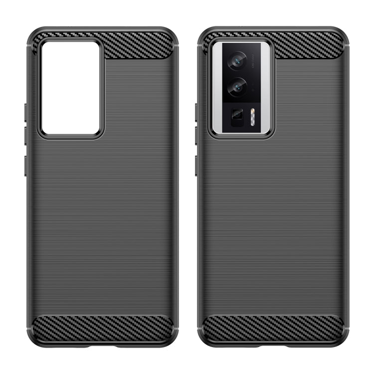 For Xiaomi Redmi K60 Pro Brushed Texture Carbon Fiber TPU Phone Case
