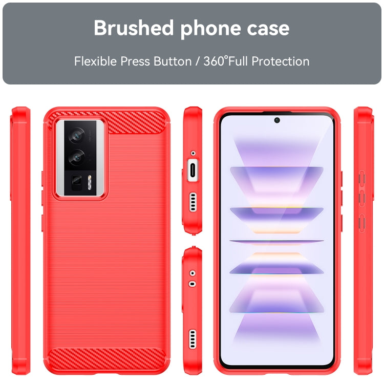 For Xiaomi Redmi K60 Pro Brushed Texture Carbon Fiber TPU Phone Case