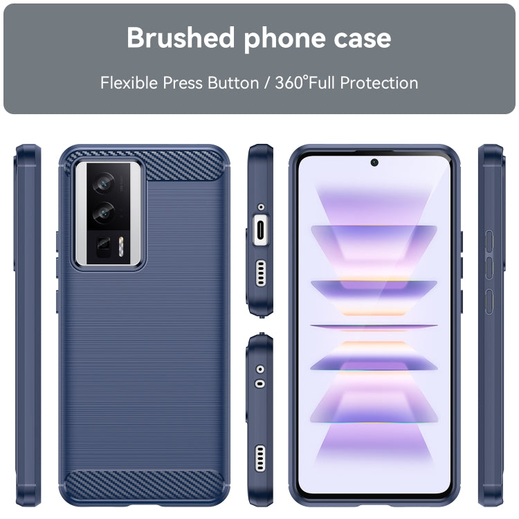 For Xiaomi Redmi K60 Pro Brushed Texture Carbon Fiber TPU Phone Case