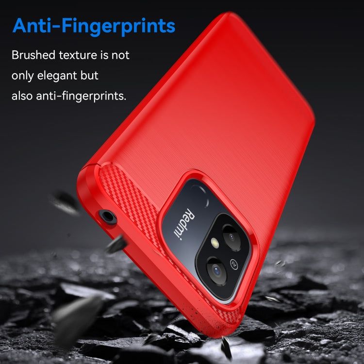 For Xiaomi Redmi 12C Brushed Texture Carbon Fiber TPU Phone Case