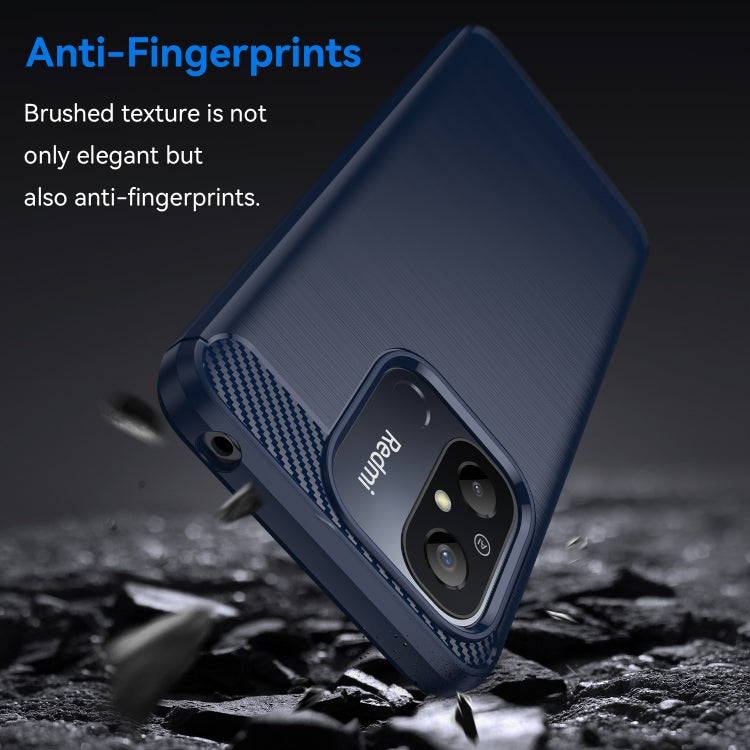 For Xiaomi Redmi 12C Brushed Texture Carbon Fiber TPU Phone Case