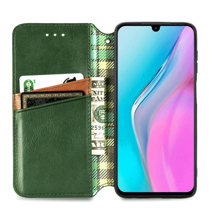 For infinix Note 11 Cubic Grid Pressed Magnetic Leather Phone Case