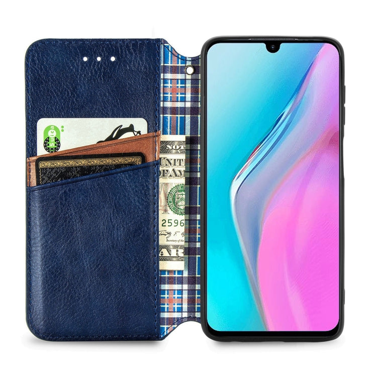 For infinix Note 11 Cubic Grid Pressed Magnetic Leather Phone Case
