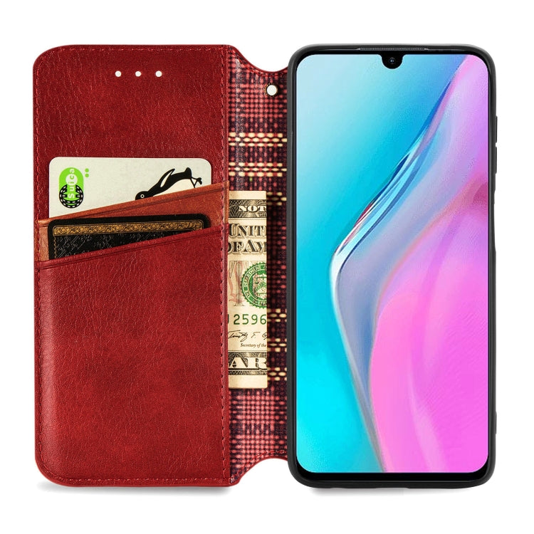 For infinix Note 11 Cubic Grid Pressed Magnetic Leather Phone Case