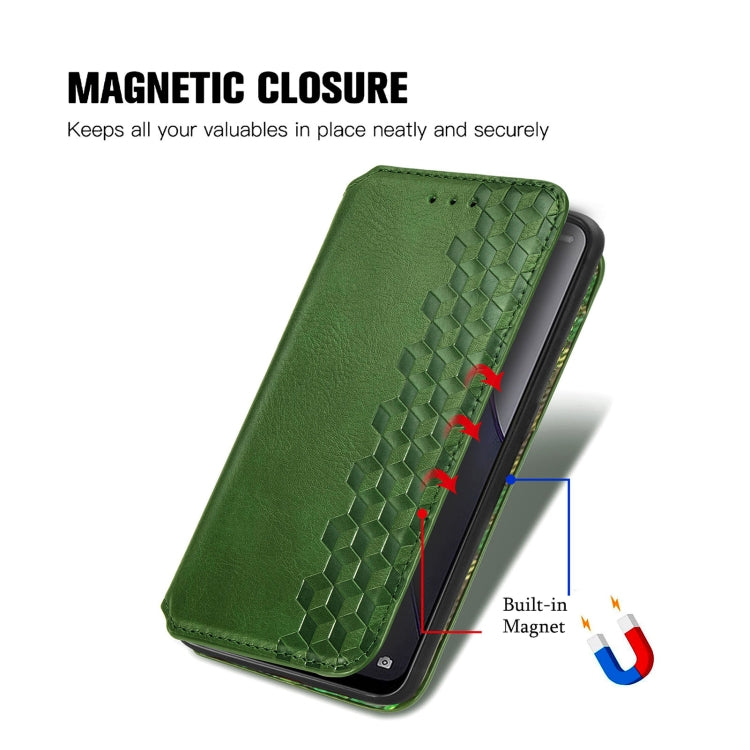 For OPPO Reno8 Cubic Grid Pressed Magnetic Leather Phone Case