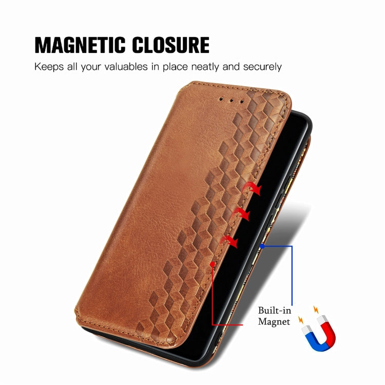 For Xiaomi 12S Ultra Cubic Grid Pressed Magnetic Leather Phone Case