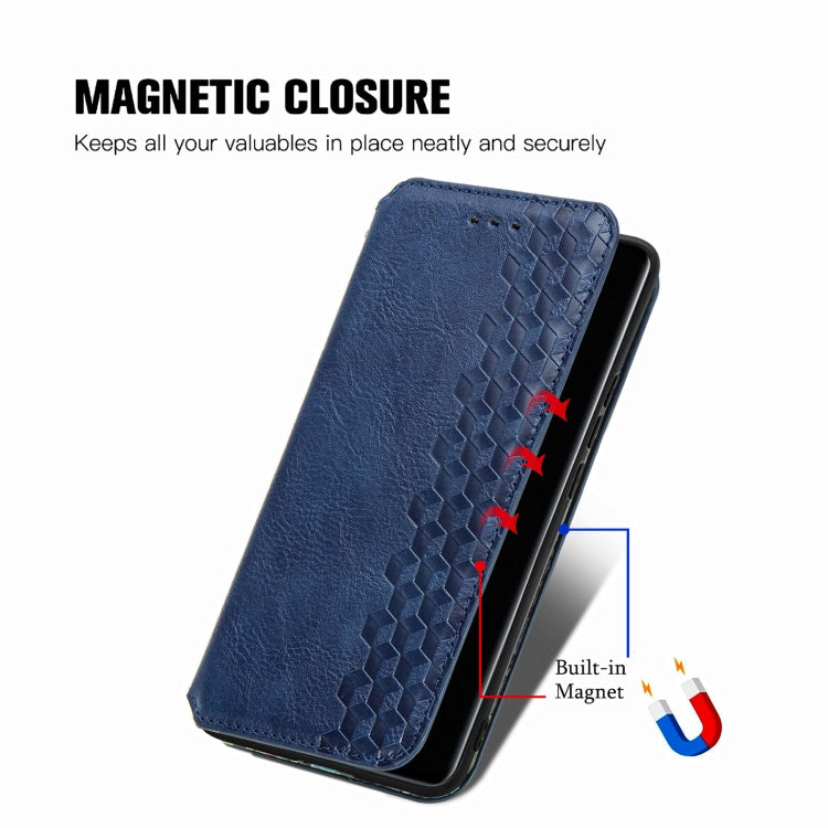 For Xiaomi 12S Ultra Cubic Grid Pressed Magnetic Leather Phone Case