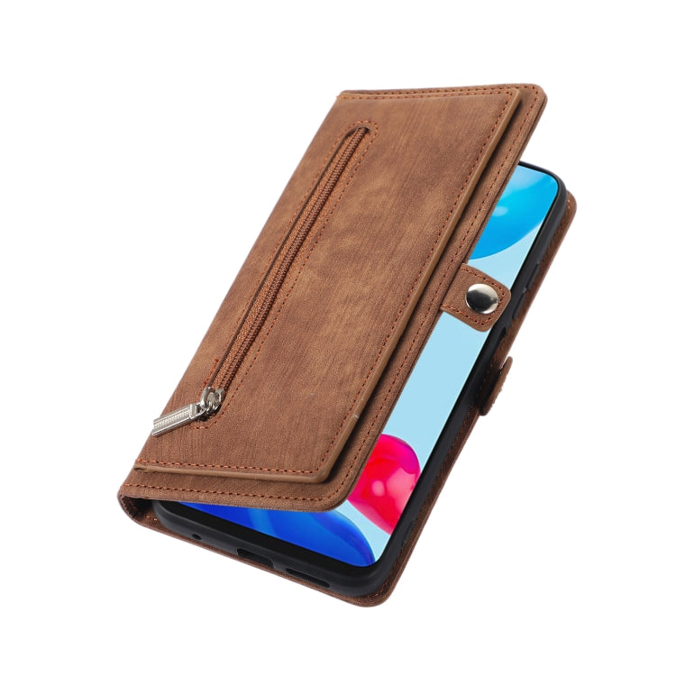 For Xiaomi Redmi A1+ Zipper Card Slot Buckle Wallet Leather Phone Case