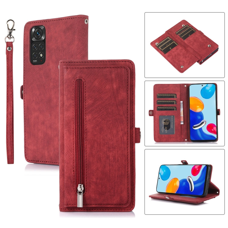 For Xiaomi Redmi Note 11 Pro 4G Global Zipper Card Slot Buckle Wallet Leather Phone Case