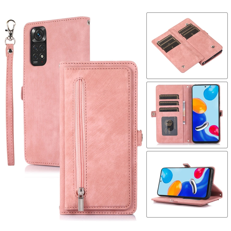 For Xiaomi Redmi Note 11 Pro 4G Global Zipper Card Slot Buckle Wallet Leather Phone Case