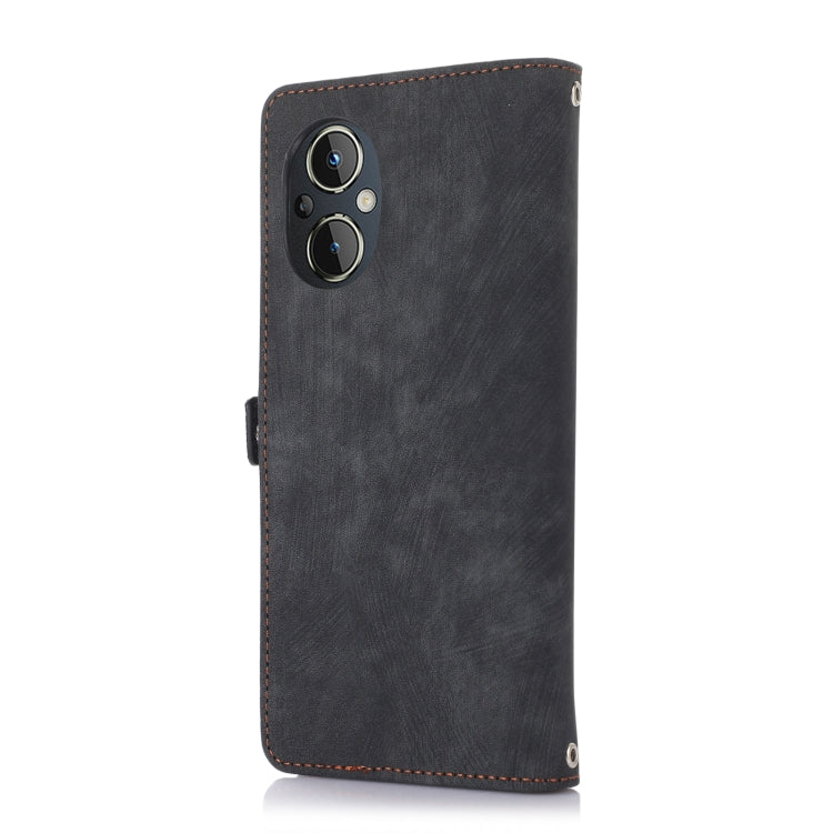 For OnePlus Nord N20 5G Zipper Card Slot Buckle Wallet Leather Phone Case