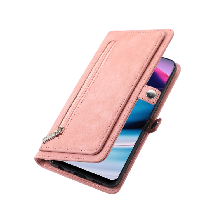 For OnePlus 10 Pro 5G Zipper Card Slot Buckle Wallet Leather Phone Case