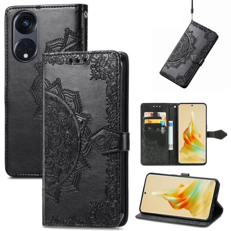 For OPPO Reno8 T 5G Mandala Flower Embossed Horizontal Flip Leather Phone Case