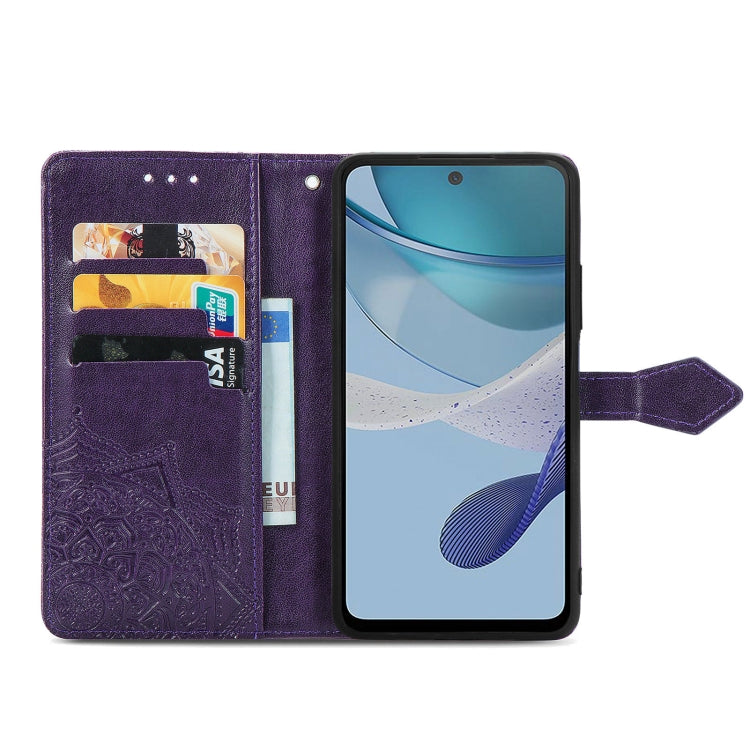 For Motorola Moto G53 5G Mandala Flower Embossed Horizontal Flip Leather Phone Case