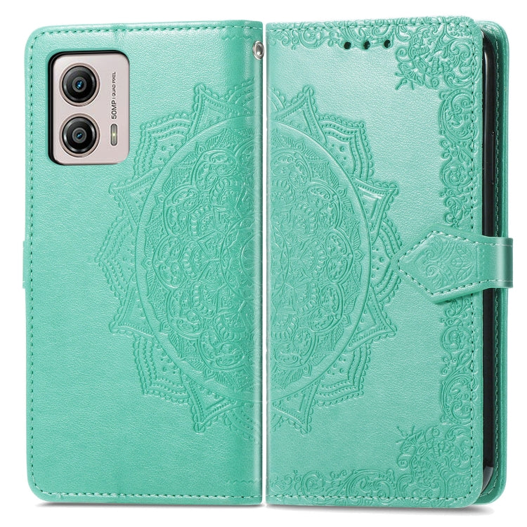 For Motorola Moto G53 5G Mandala Flower Embossed Horizontal Flip Leather Phone Case