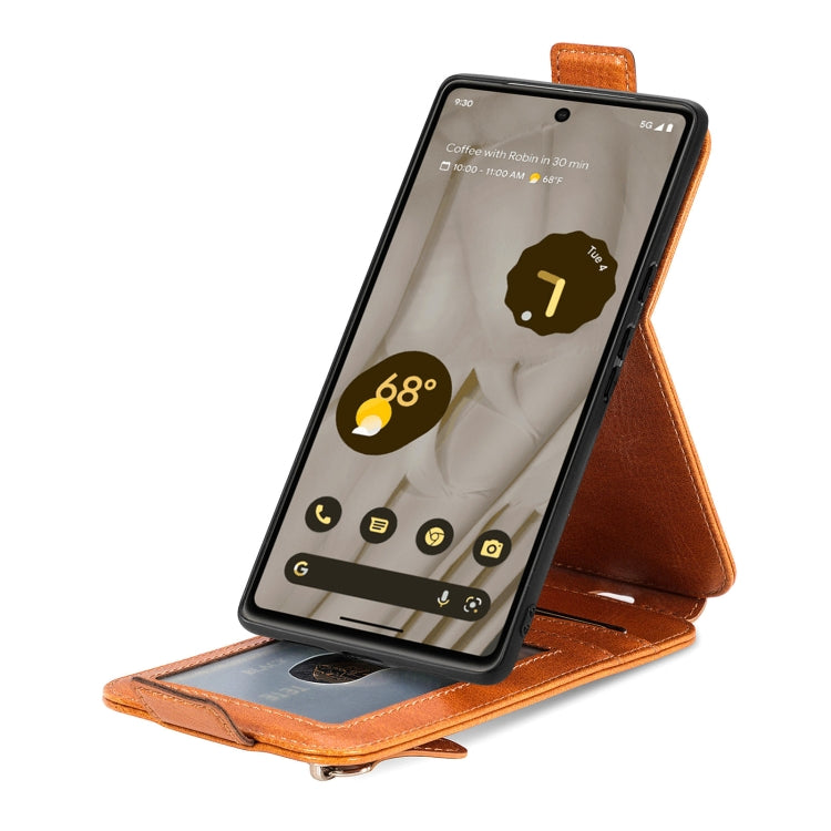 For Google Pixel 7A Zipper Wallet Vertical Flip Leather Phone Case