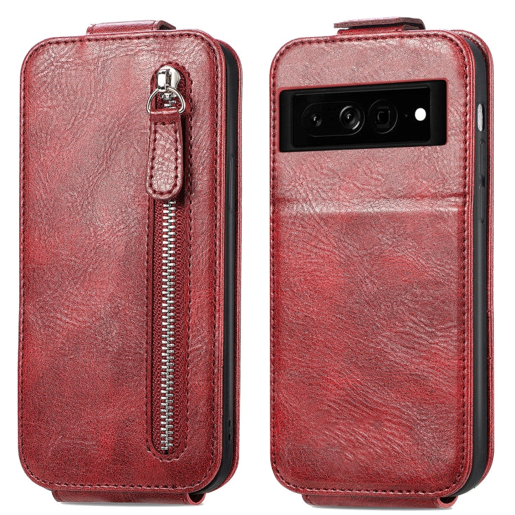 For Google Pixel 7A Zipper Wallet Vertical Flip Leather Phone Case