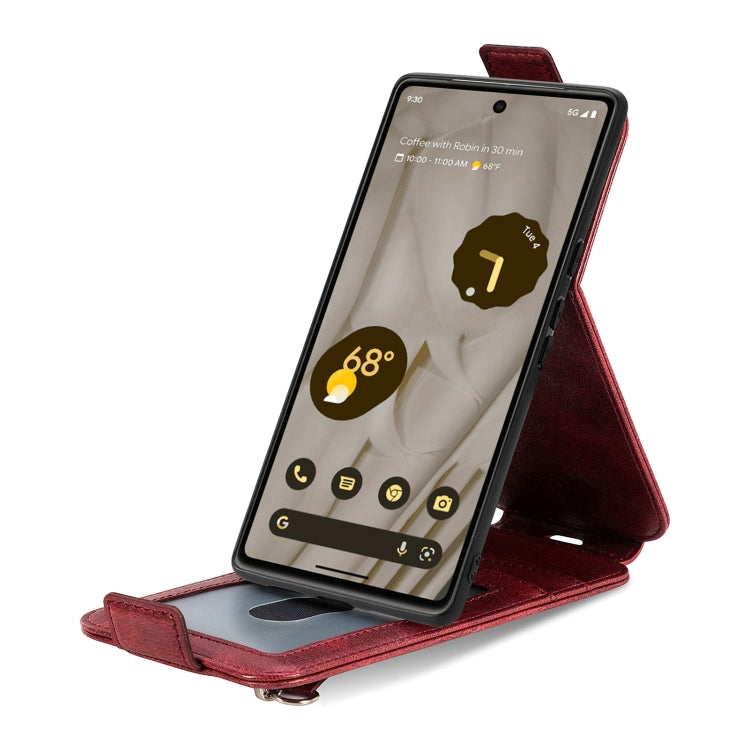 For Google Pixel 7A Zipper Wallet Vertical Flip Leather Phone Case