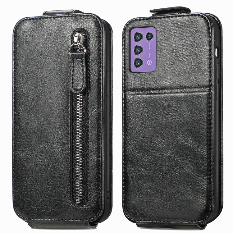For ZTE Libero 5G III Zipper Wallet Vertical Flip Leather Phone Case