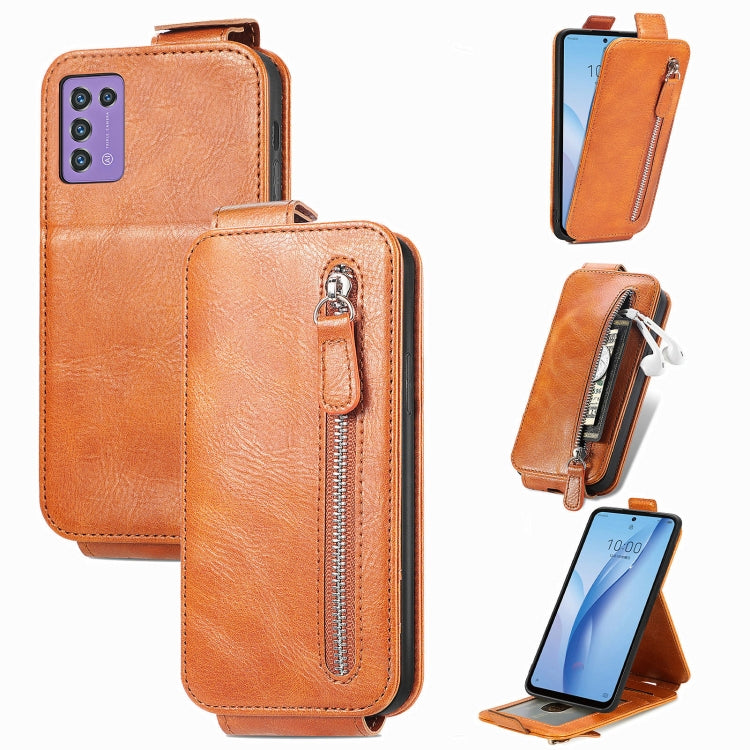 For ZTE Libero 5G III Zipper Wallet Vertical Flip Leather Phone Case