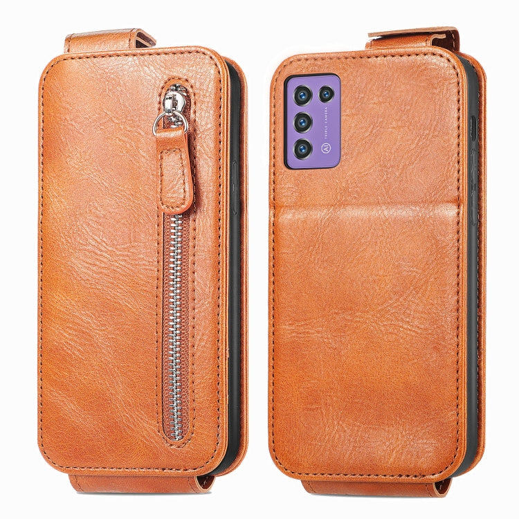 For ZTE Libero 5G III Zipper Wallet Vertical Flip Leather Phone Case
