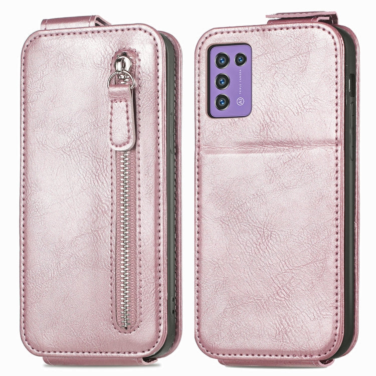 For ZTE Libero 5G III Zipper Wallet Vertical Flip Leather Phone Case