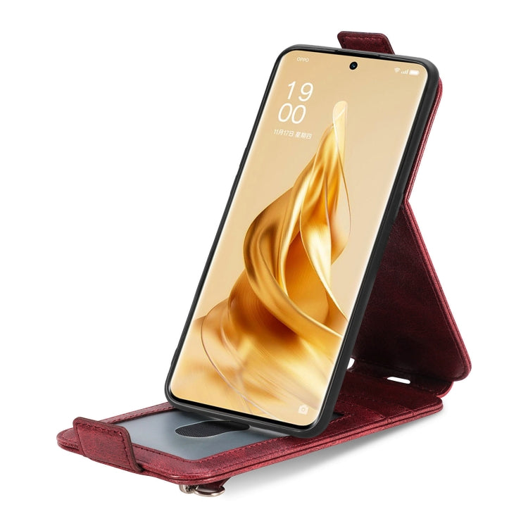 For OPPO Reno9 Zipper Wallet Vertical Flip Leather Phone Case