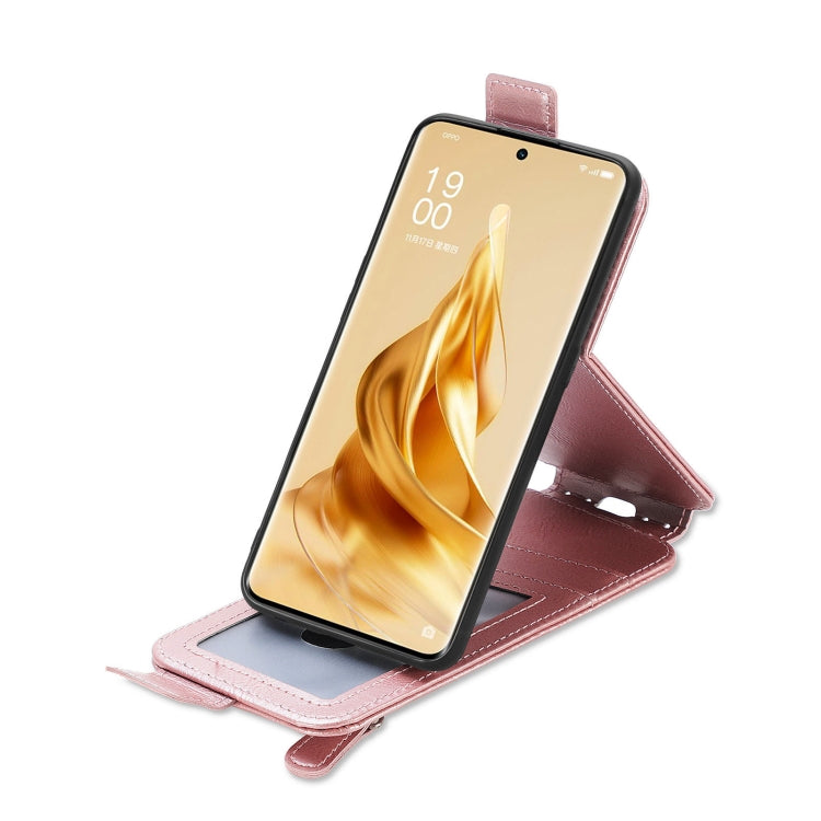 For OPPO Reno9 Zipper Wallet Vertical Flip Leather Phone Case