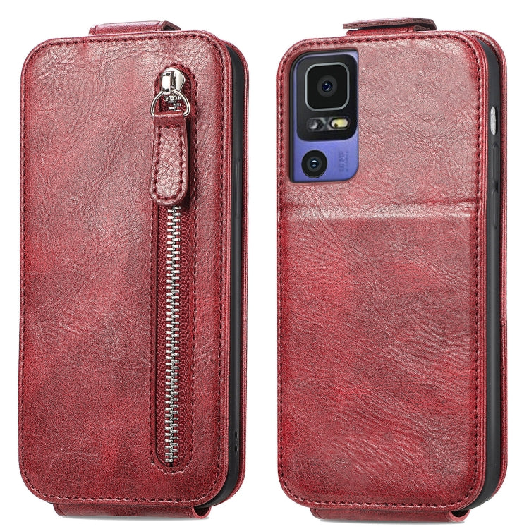 For TCL 40 SE Zipper Wallet Vertical Flip Leather Phone Case