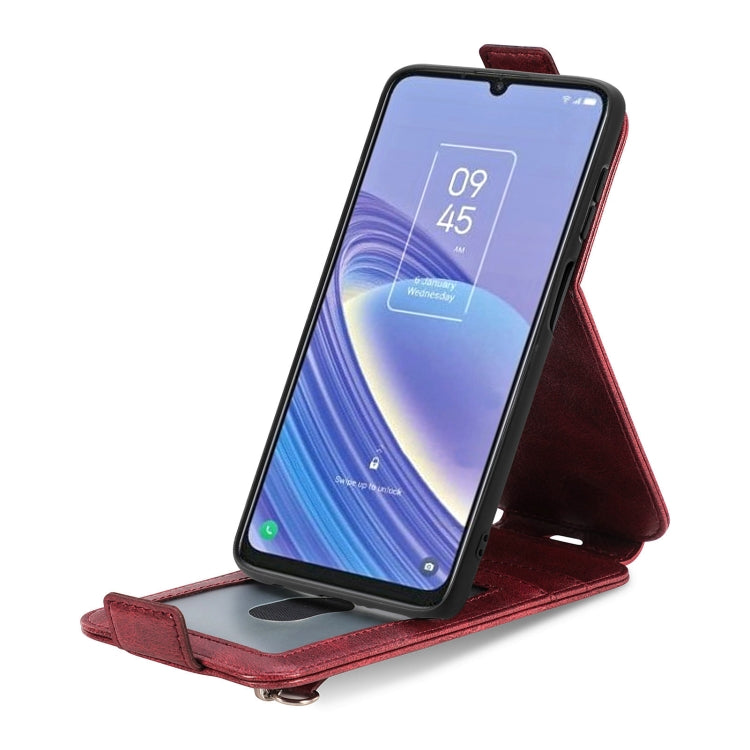 For TCL 40 SE Zipper Wallet Vertical Flip Leather Phone Case