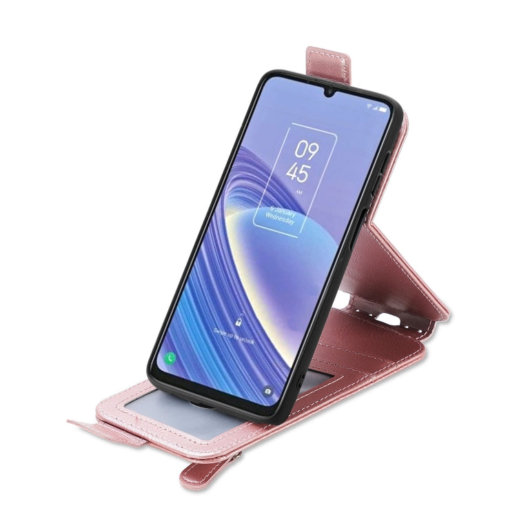 For TCL 40 SE Zipper Wallet Vertical Flip Leather Phone Case