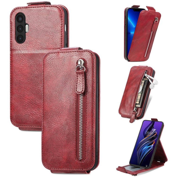 For Tecno Pova 3 Zipper Wallet Vertical Flip Leather Phone Case