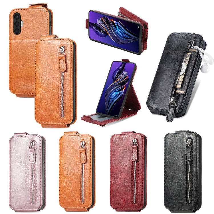 For Tecno Pova 3 Zipper Wallet Vertical Flip Leather Phone Case