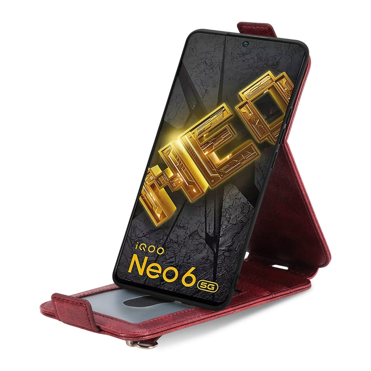 For vivo iQOO Neo 6 Zipper Wallet Vertical Flip Leather Phone Case