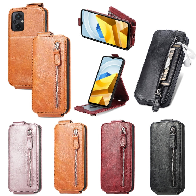 For Xiaomi Redmi Note 12 Zipper Wallet Vertical Flip Leather Phone Case