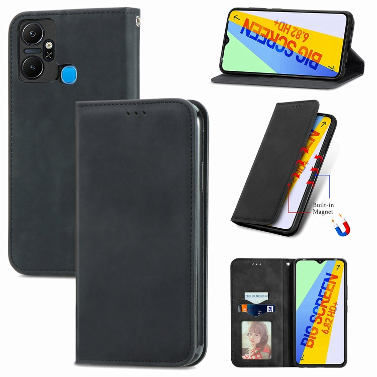 For Infinix Smart 6 Plus Retro Skin Feel Magnetic Flip Leather Phone Case